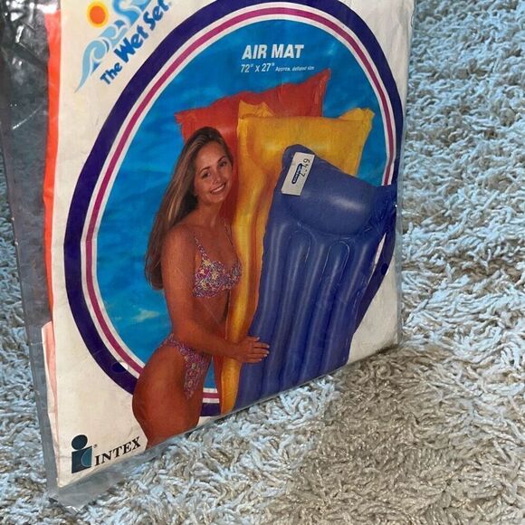 Intex 1994 Retro Wet Set Orange Inflatable Raft Vintage New In Package So Hip - Picture 2 of 7